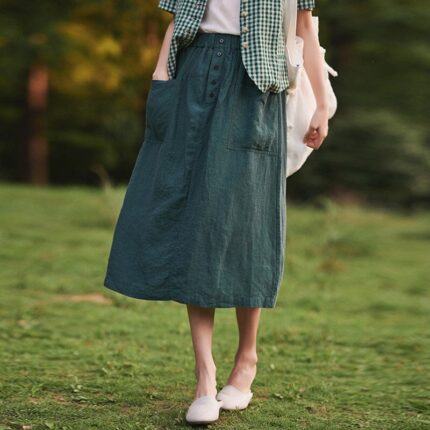 Linen skirts for women midi skirts women s skirt F01